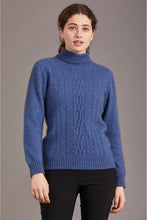 Load image into Gallery viewer, McDonald - Polo Neck Sweater with Lace Detail in Merino Wool and Possum Fur
