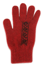 Load image into Gallery viewer, Red/Black Merino Wool &amp; Possum Fur Gloves