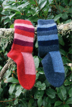 Load image into Gallery viewer, Lothlorian - Child&#39;s Stripe Sock in Merino Wool and Possum Fur