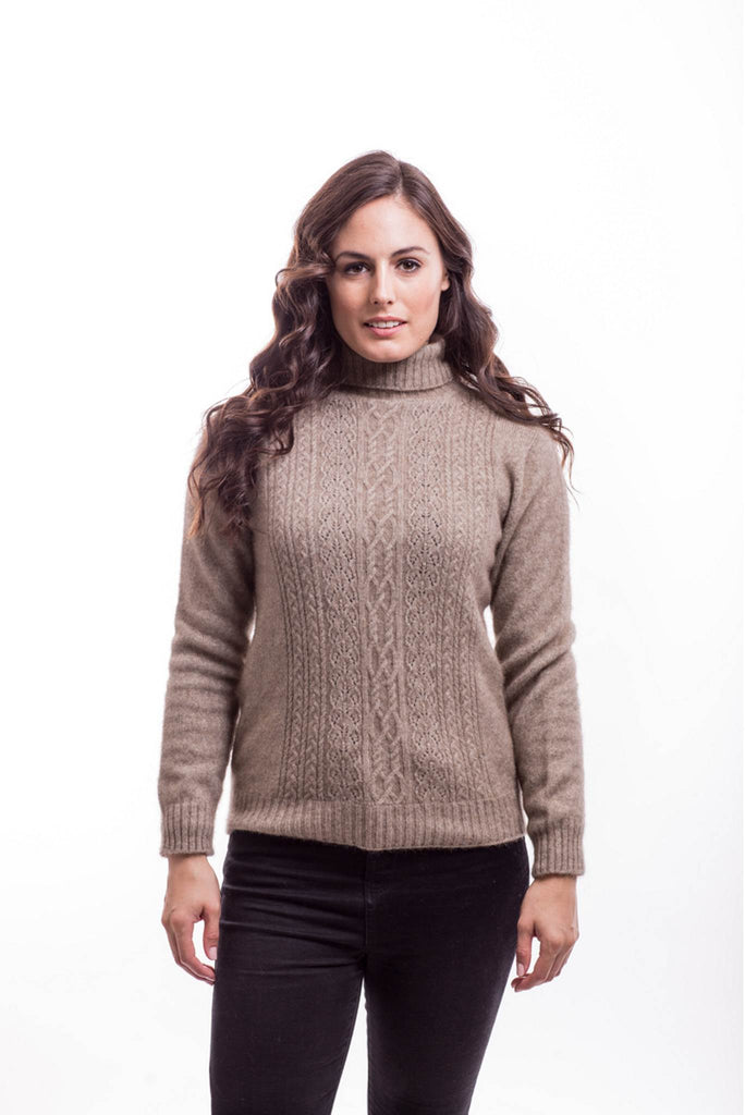 Sweater in Natural, 100% New Zealand Made Merino Wool & Possum Fur Knitwear