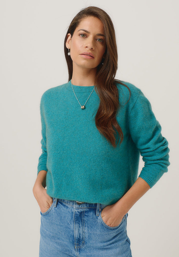 Merinomink Mia Crew Sweater in Merino Wool and Possum Fur