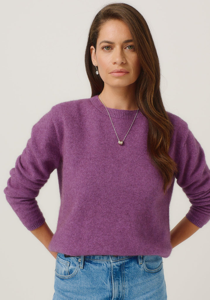 Merinomink Mia Crew Sweater in Merino Wool and Possum Fur