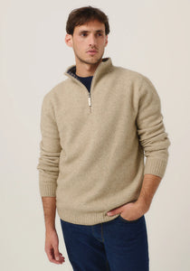 Merinomink Whittaker Half Zip Sweater Latte