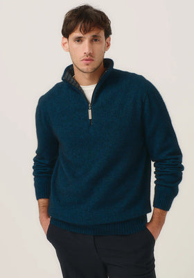 Merinomink Whittaker Half Zip Sweater Peacock