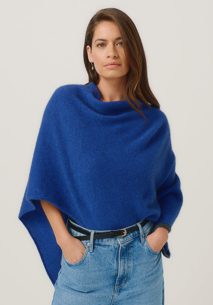 Merinomink Two Tone Poncho in Merino Wool and Possum Fur