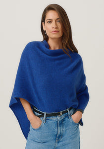 Merinomink Two Tone Poncho in Merino Wool and Possum Fur Dusty Blue