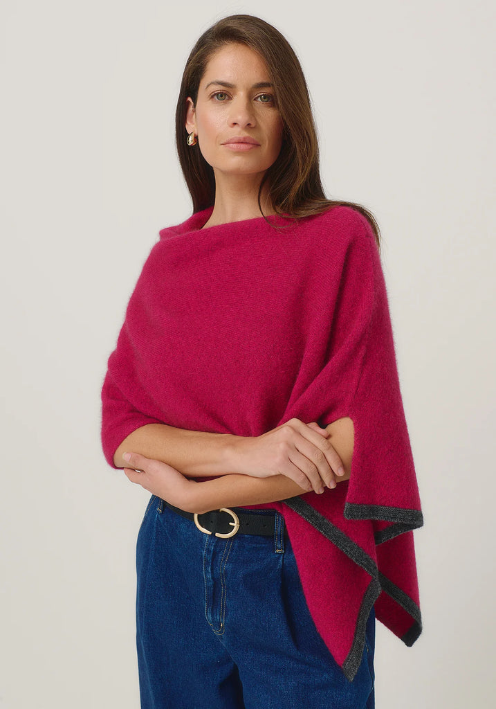 Merinomink Two Tone Poncho in Merino Wool and Possum Fur