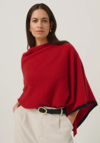 Merinomink Two Tone Poncho in Merino Wool and Possum Fur (Copy)