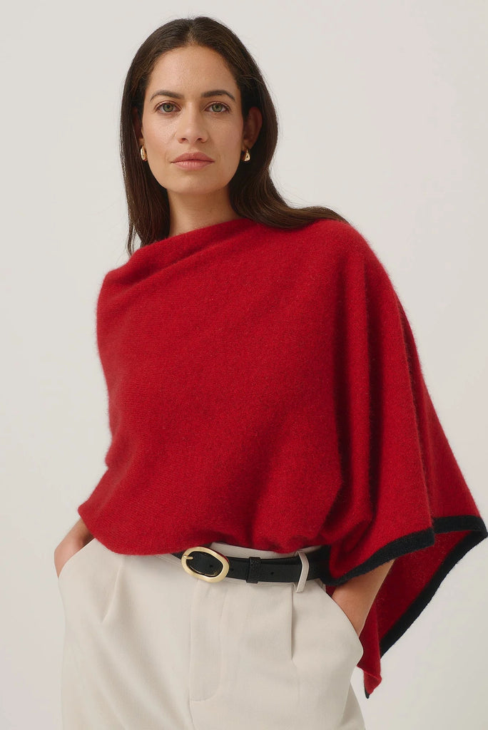 Merinomink Two Tone Poncho in Merino Wool and Possum Fur
