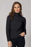 Noble Wilde - Rib Turtle Neck Sweater in Charcoal
