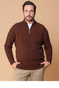 Noble Wilde Sefton Sweater in Merino Wool & Possum Fur - Rimu