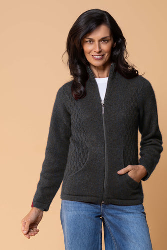 Noble Wilde - Honeycomb Jacket in Merino Wool and Possum Fur