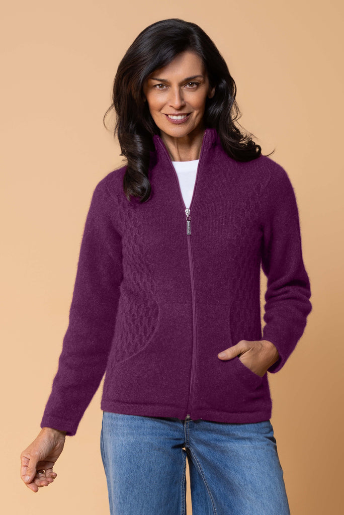 Noble Wilde - Honeycomb Jacket in Merino Wool and Possum Fur