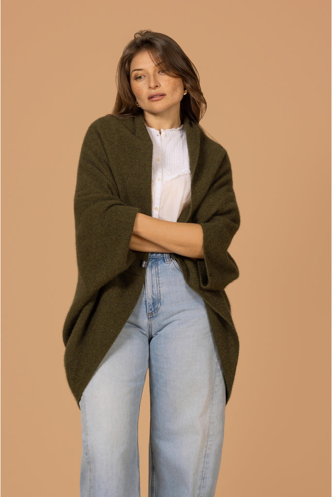Noble Wilde Longline Wrap in Merino Wool and Possum Fur