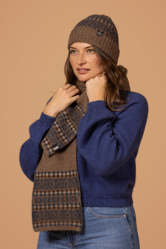 Noble Wilde Lune Scarf in Merino Wool and Possum Fur