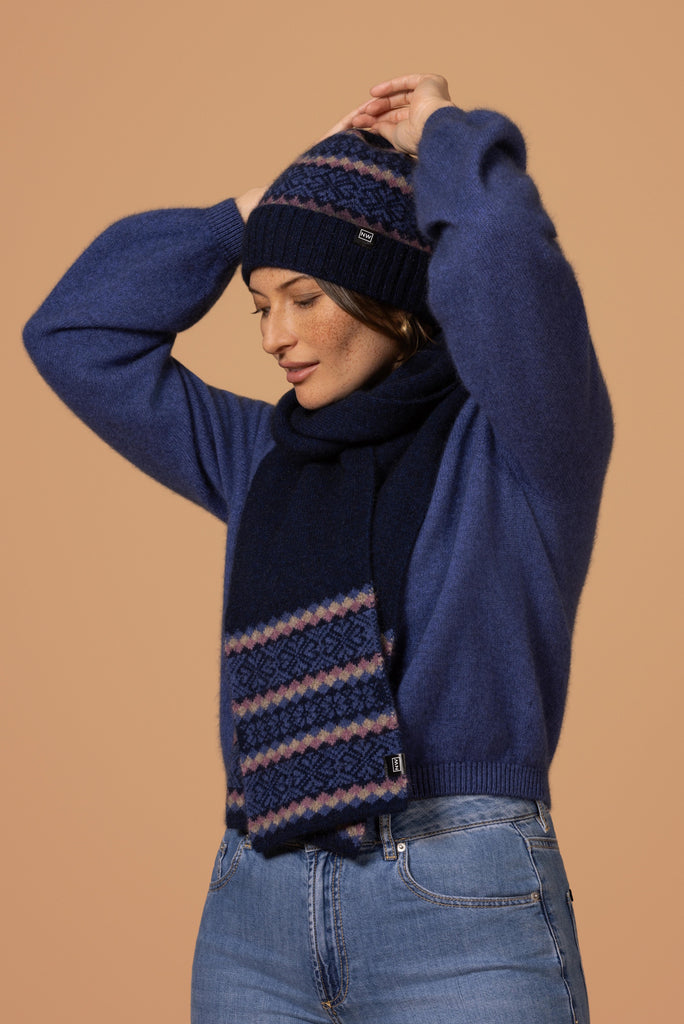 Noble Wilde Lune Scarf in Merino Wool and Possum Fur