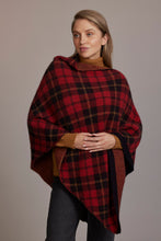 Load image into Gallery viewer, McDonald Tartan Poncho in Poppy