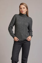 Load image into Gallery viewer, McDonald - Polo Neck Sweater in Merino Wool and Possum Fur, Pewter