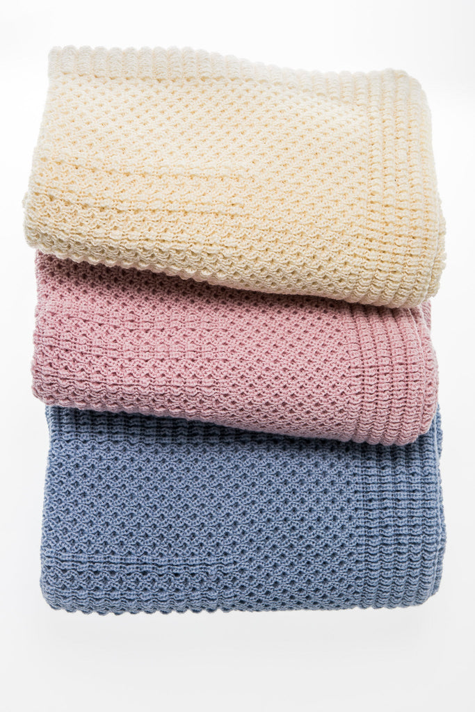 Fine Merino Wool Babies Cot Blanket - Cream