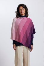 Load image into Gallery viewer, Royal Merino Graduated Stripe Poncho in Carnation