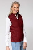 Noble Wilde - Gilet Vest in Merino Wool and Possum Fur, Sangria