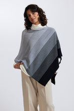 Load image into Gallery viewer, Royal Merino Graduated Stripe Poncho in Greys