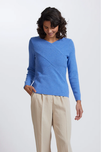 Royal Merino Rib Wrap V Sweater