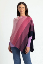 Load image into Gallery viewer, Royal Merino Graduated Stripe Poncho
