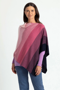 Royal Merino Graduated Stripe Poncho