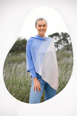 Royal Merino Graduated Stripe Poncho