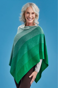 Royal Merino Graduated Stripe Poncho