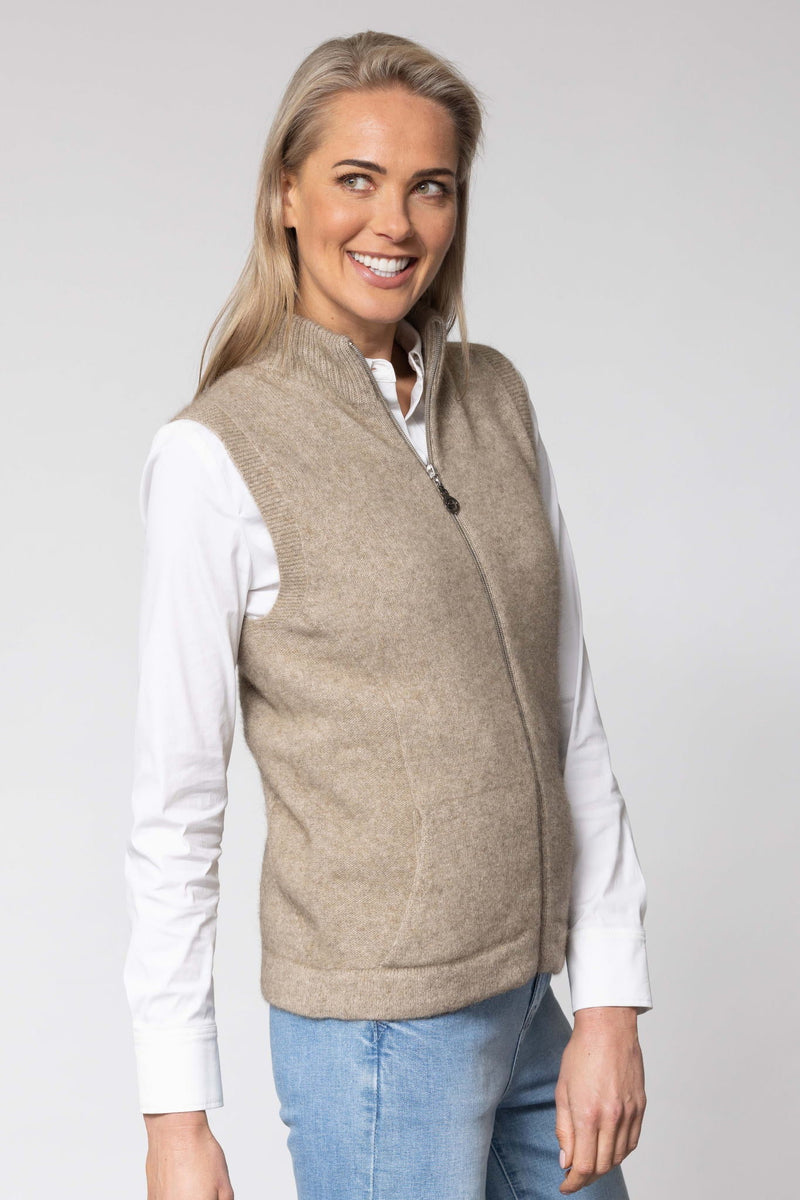 Noble Wilde - Gilet Vest in Merino Wool and Possum Fur, Oyster – Wools ...