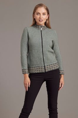 McDonald Wave Trim Zip Cardigan