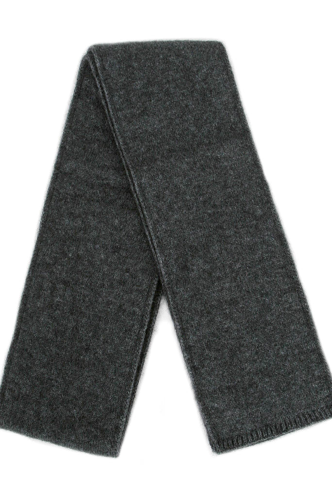 Scarf in Charcoal, 100% New Zealand Made Merino Wool & Possum Fur Knitwear