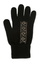Load image into Gallery viewer, Black/Natural Merino Wool &amp; Possum Fur Gloves