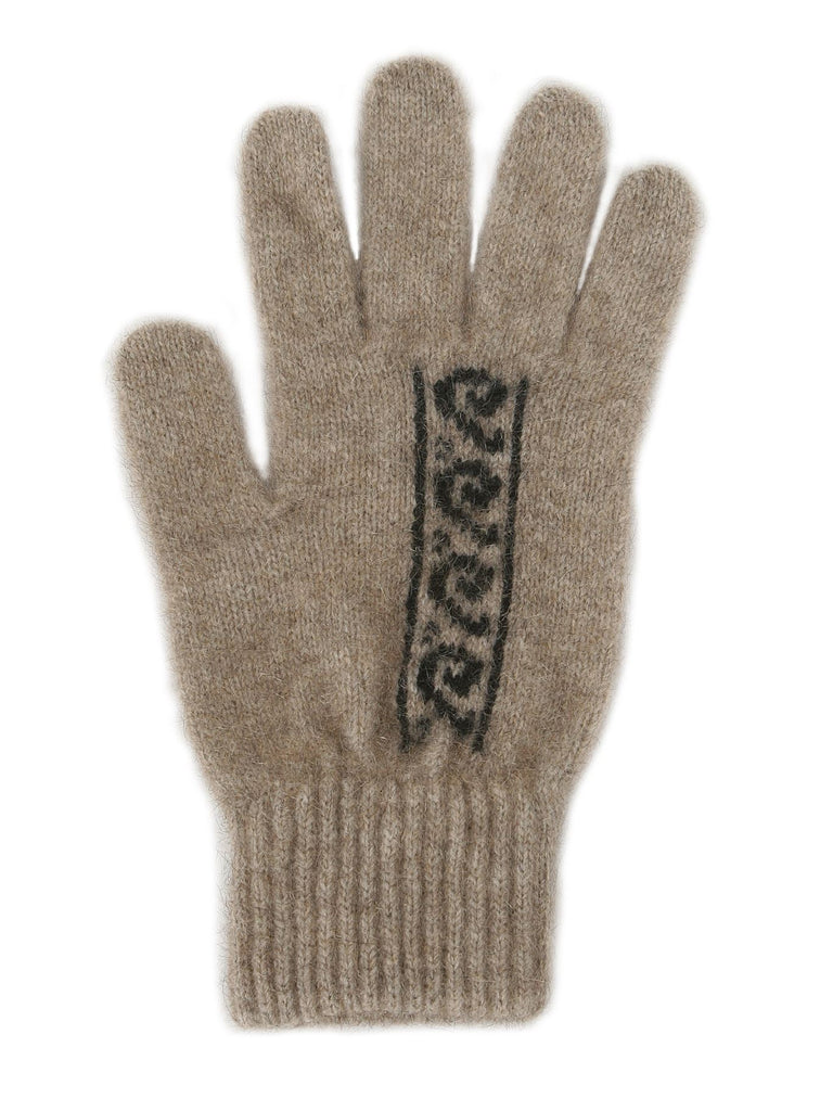 Natural/Black Merino Wool & Possum Fur Gloves