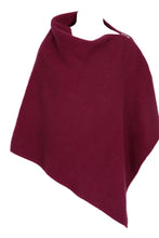 Load image into Gallery viewer, 100% New Zealand Made Possum Merino Knitwear, Poncho,Berry