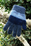 Lothlorian - Child's Stripe Glove in Merino Wool and Possum Fur