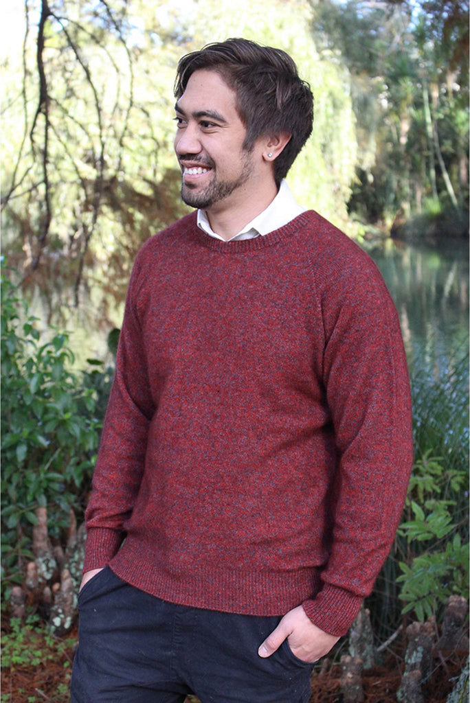 Lothlorian - Crew Neck Sweater in Merino Wool and Possum Fur