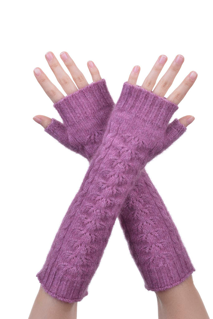 Fingerless Gloves in Heather,100% New Zealand Made Possum Fur & Merino Wool Knitwear