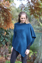 Load image into Gallery viewer, 100% Possum Merino Knitwear Poncho in Lagoon