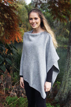 Load image into Gallery viewer, 100% Possum Merino Knitwear Poncho in Silver