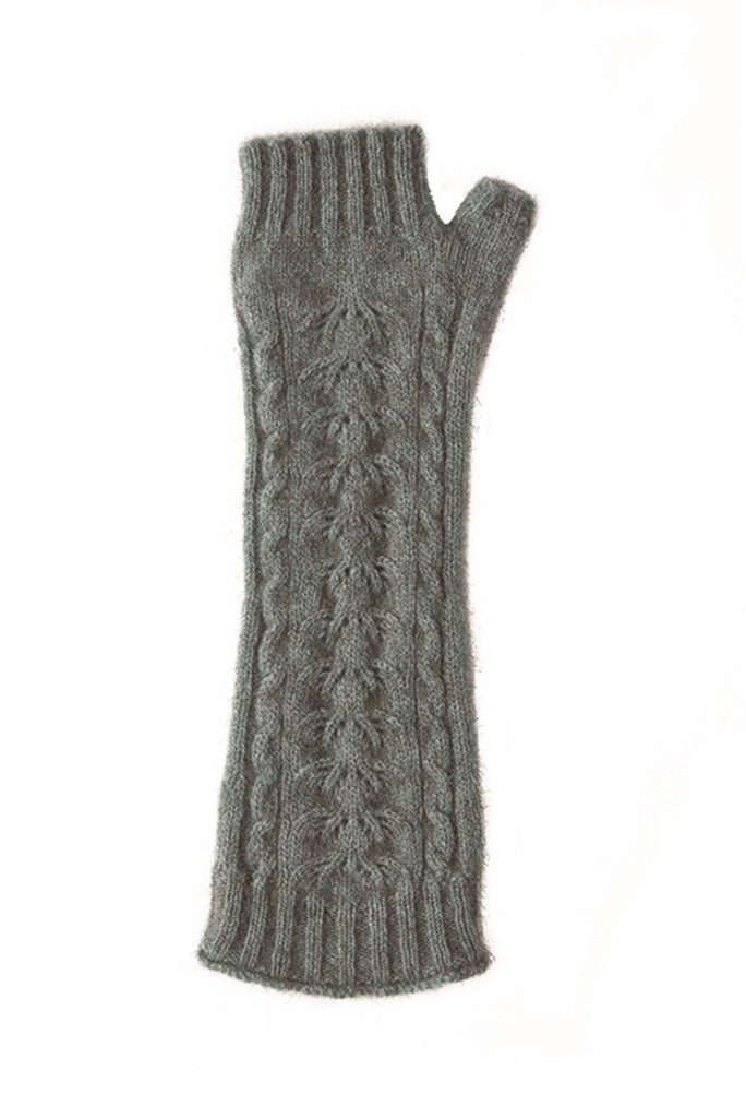 Fingerless Gloves In Mint, 100% New Zealand Made Possum Fur & Merino Wool Knitwear