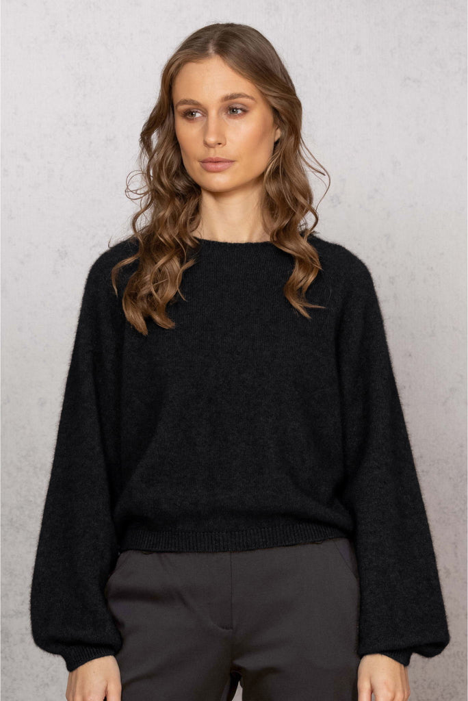 Noble Wilde Bellow Sleeve Sweater in Black