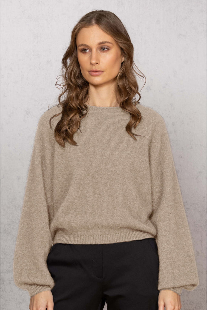 Noble Wilde Bellow Sleeve Sweater in Oyster
