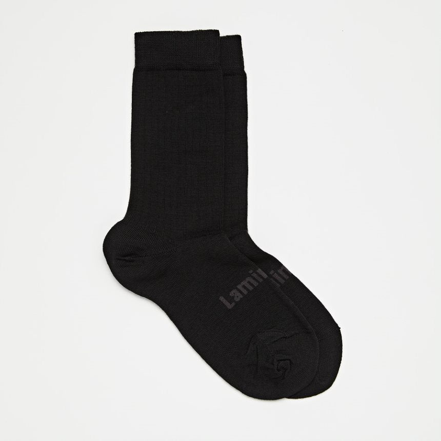 Lamington Mens Rib Crew Sock - Black