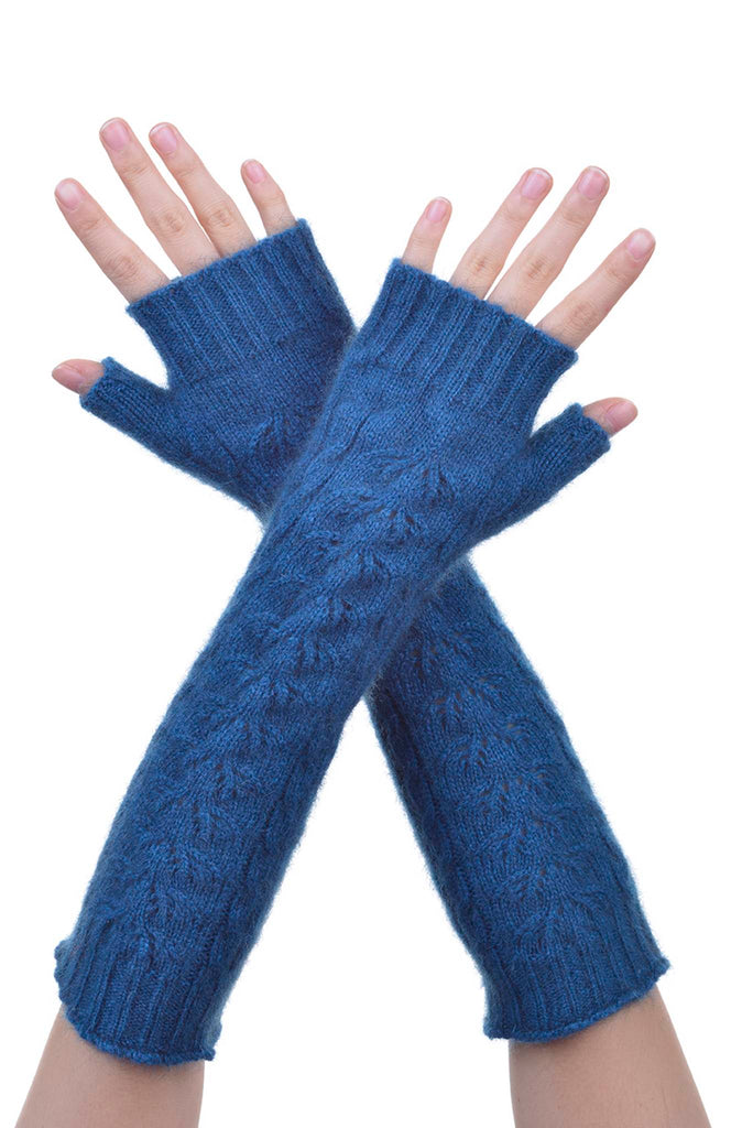 Fingerless Gloves in Teal, 100% New Zealand Made Possum Fur & Merino Wool Knitwear