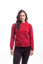 Load image into Gallery viewer, Crew Neck Jersey in Red, 100% New Zealand Made Merino Wool &amp; Possum Fur Knitwear